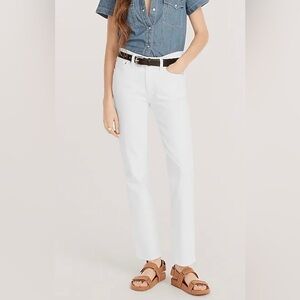 J. Crew Petite 9" vintage slim straight jean BF519 white 30P